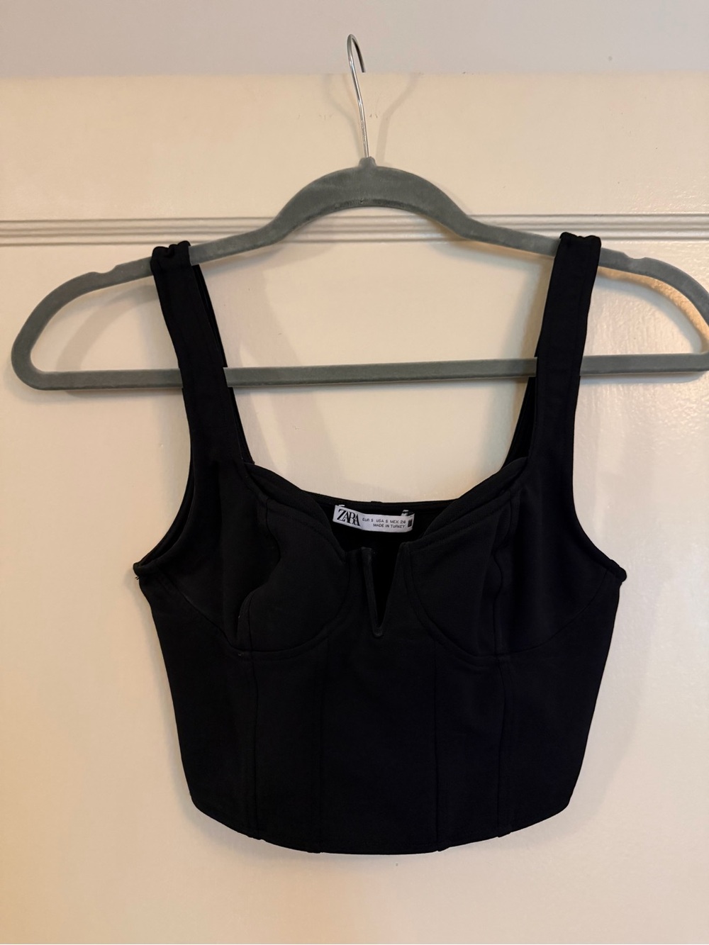 ZARA Black Sculpted Bustier Tank